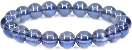 Vista 15 de Amandastone Pulsera elástica de cuentas redondas de 0.394 in con piedras preciosas naturales de 7 pulgadas Bloodstone africano
