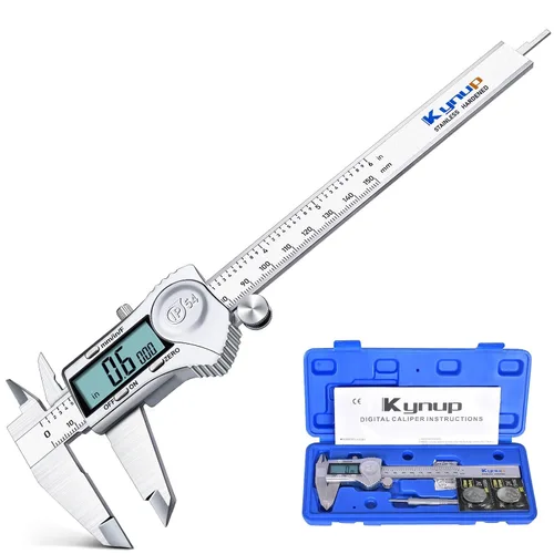 Vista 8 de Kynup - Calibrador digital, herramienta de medición con pantalla LCD, calibrador electrónico de micrómetro con función de apagado automático