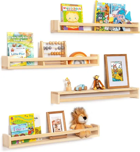 Vista 30 de Fun Memories Pequeños estantes flotantes para pared, estantes cuadrados de pared de 8 pulgadas con soportes invisibles, estantes negros para baño