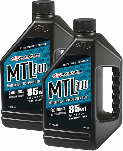 Vista 2 de Aceites de carreras Maxima 40901-2PK MTL-E 85w Líquido de transmisión/embrague de motocicleta 1L Botella, paquete de 2