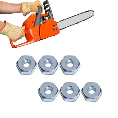 Vista 2 de 6 tuercas de motosierra hexagonal de acero de aleación para motosierras STIHL MS170-MS660