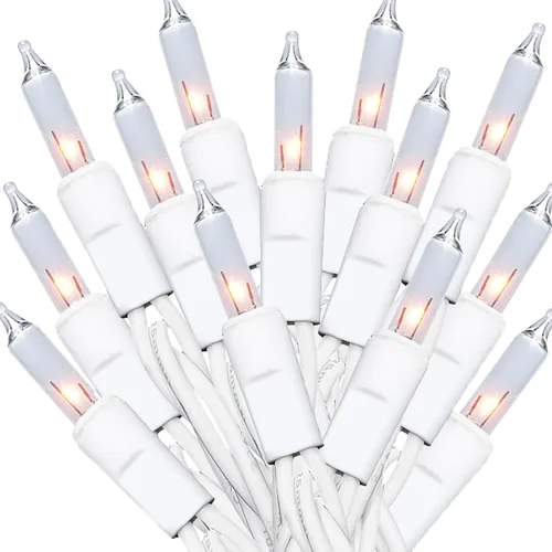 Vista 10 de MULTI-SPARKING Guirnalda de luces de Navidad rosadas, 35 unidades, incandescentes, mini luces de Navidad rosadas para árboles pequeños