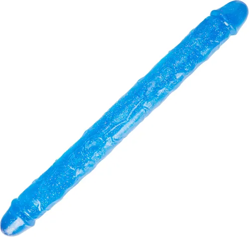 Vista 26 de Consolador doble de cristal de 11.8 x 1.37 pulgadas, consolador largo anal realista con pene, suave y flexible con venas y glande, juguetes sexuales