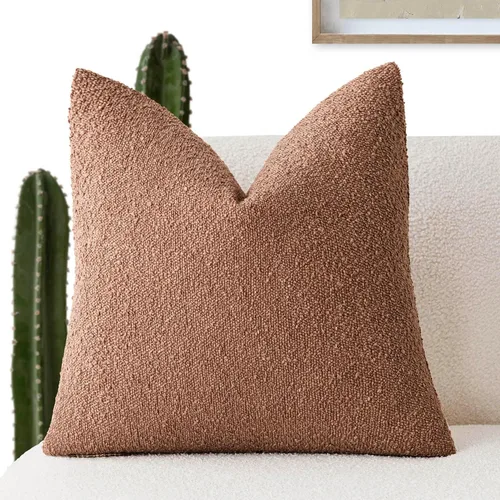 Vista 15 de Foindtower Fundas de almohada decorativas con textura de boucle, fundas de almohada sólidas, neutrales, suaves y acogedoras para silla, sofá