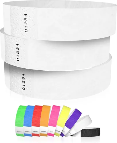 Vista 14 de 600 Pulseras Tyvek Negras WristCo para Eventos - Pulseras de Papel Cómodas Resistentes a Desgarros Brazaletes de Identificación para Muñeca