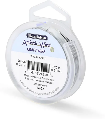 Vista 129 de Artistic Wire, Alambre de cobre de color chapado en plata de calibre 18, resistente al deslustre, amatista, 20 pies