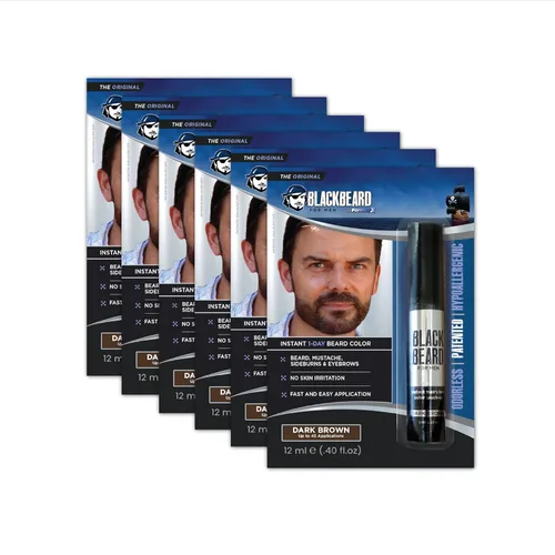 Vista 19 de Barbanegra para hombre, color de barba instantánea, negro, 1 paquete 1-Day Temporary Facial Hair Tint, Beard, Mustache, Eyebrow, Sideburns