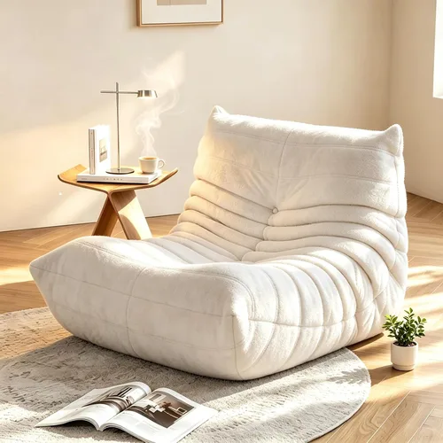 Vista 24 de YVDNHP Puf de espuma viscoelástica, sofá Fireside Togo con almohada