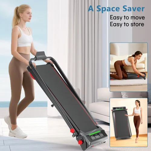 Vista 9 de Walking Pad Treadmill with Incline 8% & Decline -1.5% 4 Level, Under Desk Treadmill for Home, 2.5HP Quiet BLDC EvoDrive Portable Walking Pad with