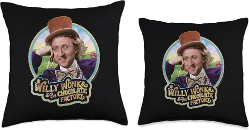 Vista 3 de Willy Wonka Chocolate Factory Scrumdiddlyumptious - Almohada (18.0 x 18.0 in), multicolor