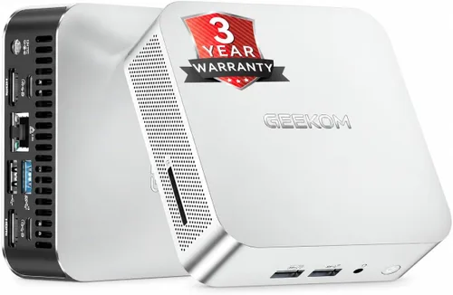 Vista 14 de Mini PC GEEKOM Air12, Intel 7505 (Beats N5095), RAM de doble ranura de 8 GB Negro