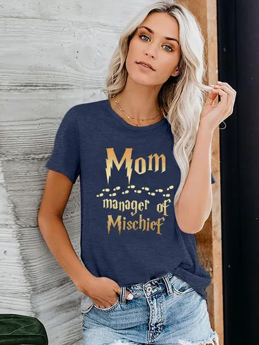 Vista 5 de Camiseta divertida para mujer, camiseta de gerente de travesuras, camiseta fantástica para mamá, mago, camiseta mágica para el día de la madre