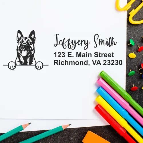 Vista 89 de American Bulldog Stamp Duo, Custom Return Address for Dog Lovers, Personalized Mail Mark for Letters and Cards