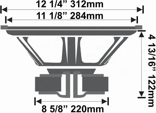 Vista 6 de Earthquake Sound PRO-X128 - Subwoofer de fundición a presión de 8 ohmios serie Pro-X de 12 pulgadas (individual)