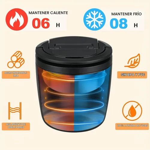 Vista 4 de MAXSO Contenedor de almuerzo de 40 onzas para adultos, tarro de alimentos aislado al vacío de acero inoxidable, termo de sopa para comida caliente