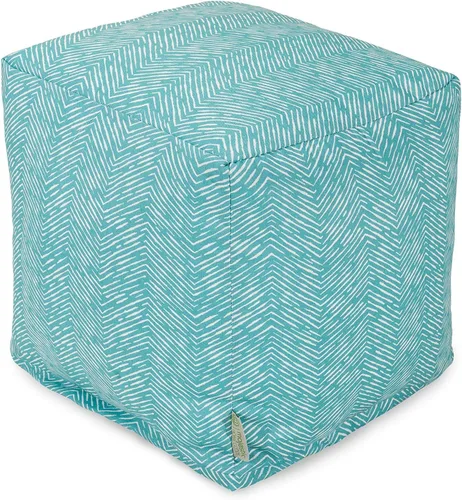 Vista 8 de Majestic Home Goods South West - Puf otomano para interiores y exteriores, 17 pulgadas de largo x 17 pulgadas de ancho x 17 pulgadas de alto, azul