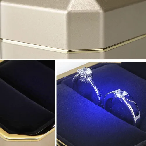 Vista 6 de AVESON - Estuche de joyas de lujo con luz LED