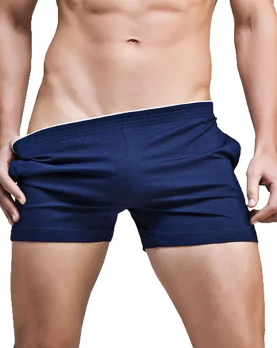 Vista 3 de Pantalones cortos de pijama para hombre con bolsillos marino