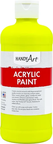 Vista 21 de Handy Art Pintura acrílica, juego de 12 colores, botellas de 16 onzas, acrílico líquido para estudiantes semibrillante, consistencia de flujo