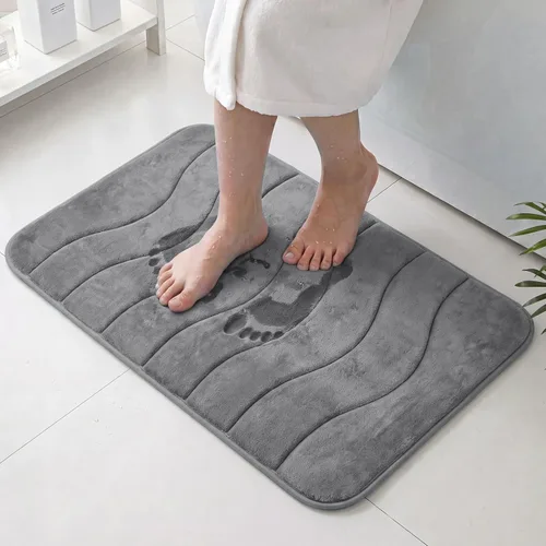 Vista 25 de Flamingo P Alfombra de Baño de Espuma Viscoelástica Tapetes de Baño Alfombra Antideslizante Absorbente de Agua para Ducha, 24x17 pulgadas, Verde Aqua