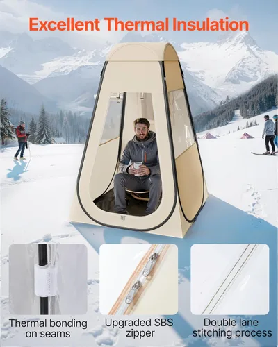 Vista 5 de VEVOR Pop up Sports Tent, 8 Sizes Optional Clear Bubble Tent for 1-6 Person, Waterproof Outdoor Pod with Floor Mat & Top Cover, Garden Igloo Dome