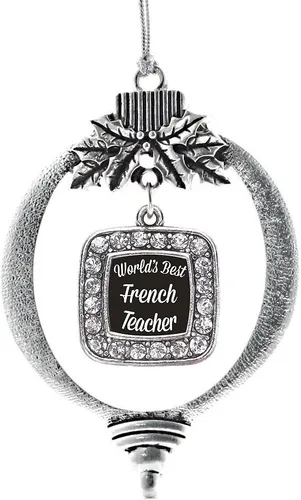 Vista 93 de Inspired Silver - Bon Voyage Cruise Ship Charm Ornamento – Adornos navideños cuadrados de plata con joyas de circonita cúbica