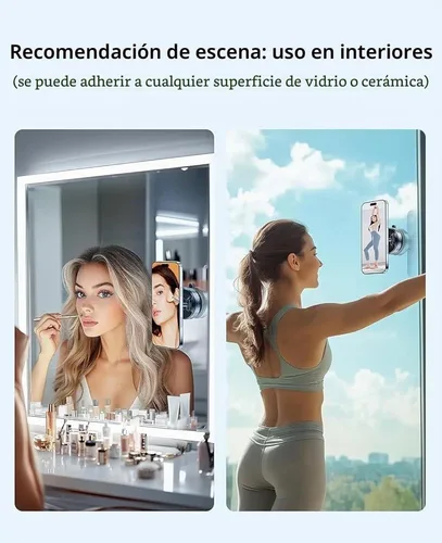 Vista 3 de Soporte magnético para teléfono de automóvil de absorción al vacío, adecuado para teléfonos iPhone y Android, soporte de ventosa ajustable de 360°