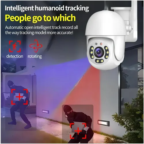 Vista 3 de Cámara de seguridad domo PTZ WiFi LAN de 4MP Enchufe de la UE tipo C