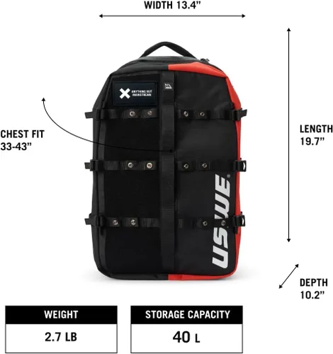 Vista 3 de USWE Buddy Athlete Gear Pack, bolsas de lona para almacenar artículos deportivos, esenciales, ideal para viajes, gimnasio, entrenamiento y más