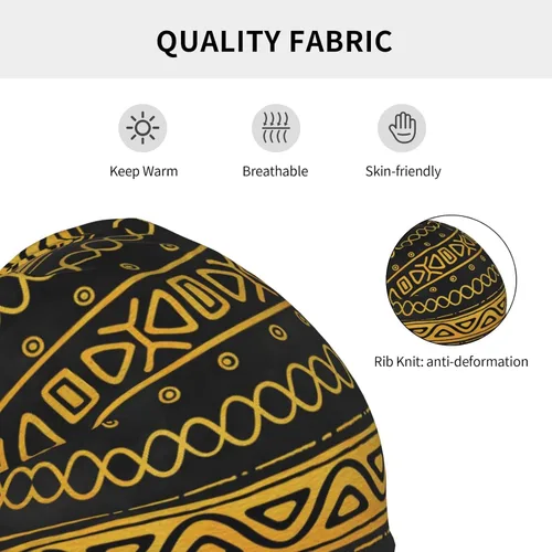 Vista 47 de Gorro africano holgado de invierno, gorro de punto casual para hombres y mujeres