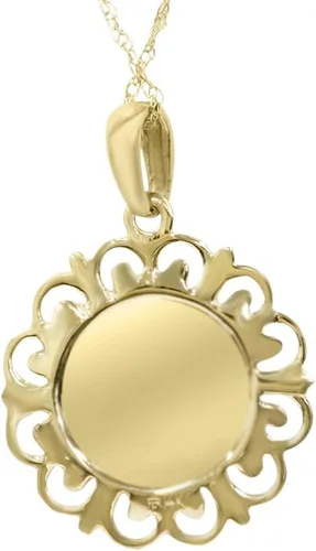 Vista 2 de Collar con colgante religioso de oro amarillo de 14 quilates de 1 pulgada de alto Oro amarillo de 14 quilates