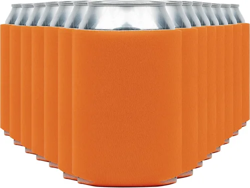 Vista 9 de Fundas enfriadoras de latas de cerveza en blanco (paquete de 14) fundas enfriadoras de latas de cerveza con aislamiento suave - Fundas negras lisas