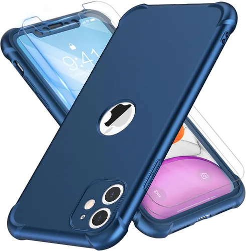 Vista 132 de ORETECH Funda para iPhone 11, con [2 protectores de pantalla de vidrio templado] [prueba de caídas de grado militar de 10 pies]