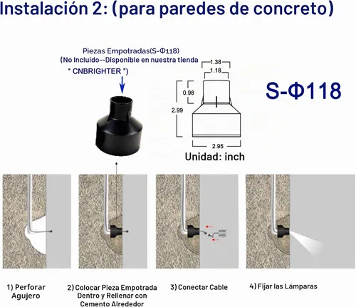 Vista 7 de Luces LED para escalones para exteriores e interiores, 1 W, 12 V-24 V CC, impermeable, IP67, aluminio, 3000 K blanco cálido, iluminación