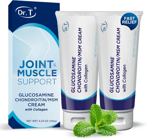 Vista 8 de Dr. T Crema de condroitina de glucosamina, fórmula prémium con MSM y colágeno para molestias articulares y musculares, mantiene la fuerza articular