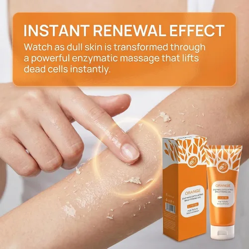 Vista 2 de Gel exfoliante naranja para cara y cuerpo, gel exfoliante de enzimas naranjas, gel exfoliante facial hidratante de limpieza profunda, todo