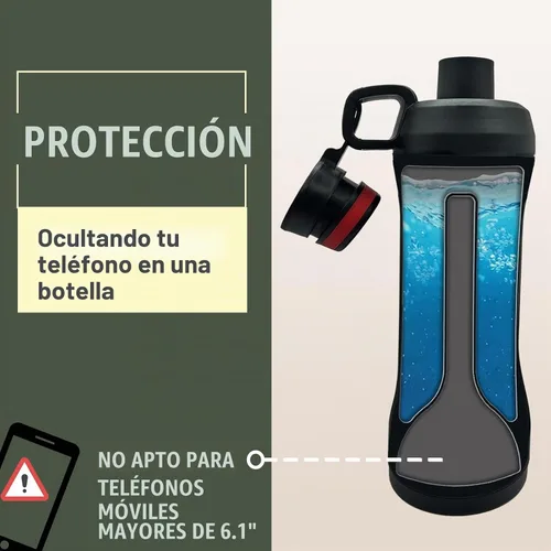 Vista 2 de Botella de agua de desvío con capacidad de 13.5oz - Compartimento oculto definitivo para viajes, playa, automóvil para guardar objetos de valor como