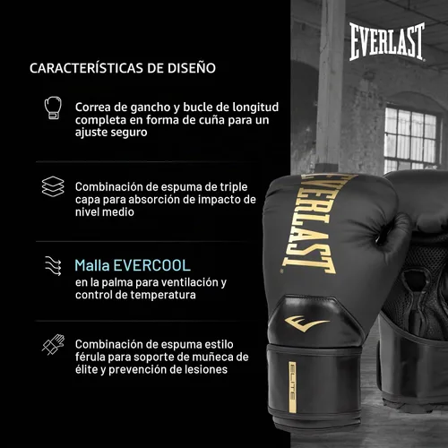 Vista 3 de Everlast Guantes de boxeo Elite 2 Dorado