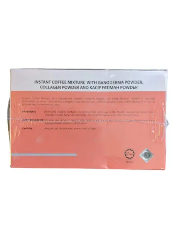 Vista 3 de Diamond Interest Cabello saludable Piel y Uñas Café con Ganoderma, Colágeno y Kacip Fahtima (estuche)