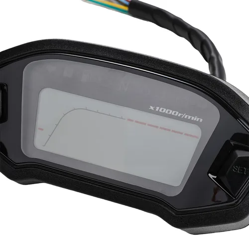 Vista 5 de Tacómetro de velocímetro digital universal para motocicleta, odómetro digital ajustable para 7 colores, compatible con todas las motocicletas con DC