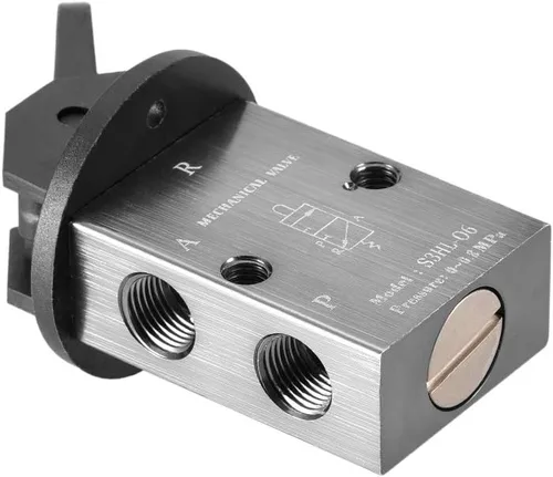 Vista 3 de uxcell 2 Posición 3 vías 1/8 "PT manual manual tiran la válvula mecánica del solenoide neumático, S3HL-06