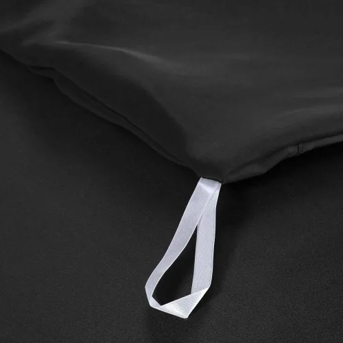 Vista 3 de LilySilk Juego de sábanas de seda negra de 4 piezas de 22 momme - Funda de edredón y 2 fundas de almohada - Certificado Oeko-TEX, juegos de ropa