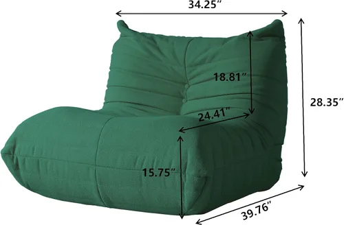 Vista 2 de MGH Silla Fireside con otomana, sofá de suelo perezoso, sofá de sala de estar, sofá moderno LoveSeat, sofá tatami, sofá de esquina relajante
