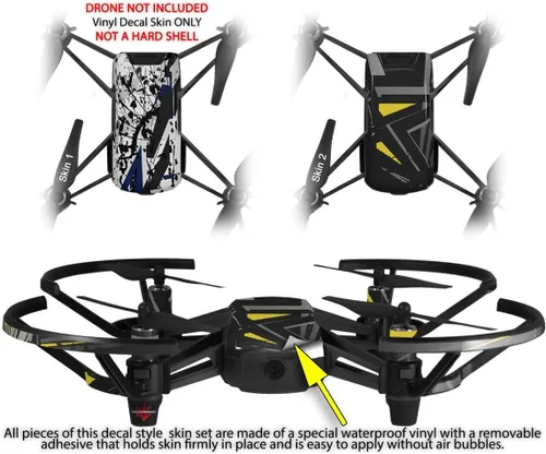 Vista 2 de Skin Decal Wrap Pack 2 para DJI Ryze Tello Drone Baja 0018 Azul Marino Drone NO Incluido