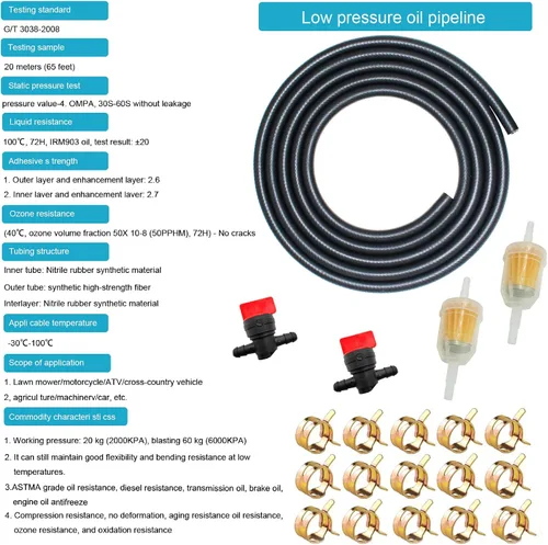 Vista 2 de 1/4 línea de combustible 1/4 pulgada manguera de combustible 10FT 6MM 4AN NBR línea de combustible para motores pequeños E85 E10 sistema