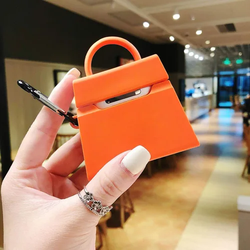 Vista 7 de Funda Compatible con AirPods 1/2, Funda de Bolso Mini Creativa de Moda para Niñas, Elegante Funda de Carga de Protección de Auriculares Inalámbricos