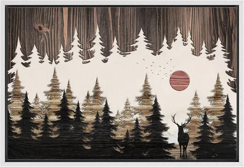 Vista 16 de IDEA4WALL Lienzo enmarcado para pared, decoración occidental, collage de polígonos de diamantes, paneles geométricos abstractos de madera, arte
