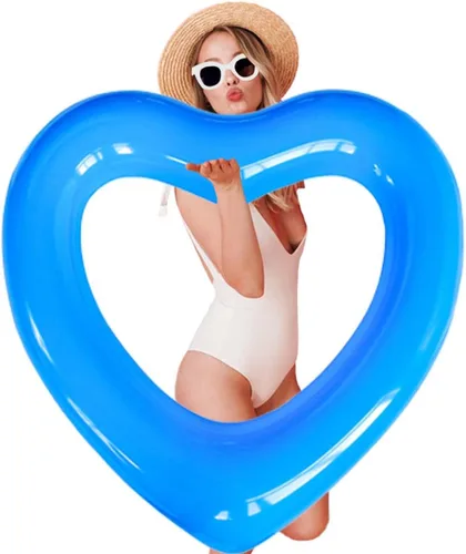 Vista 3 de ZHUYNXIR Tubo flotante de piscina con forma de corazón, diversión en el agua, juguetes de fiesta en la playa para niños, accesorios de diseño