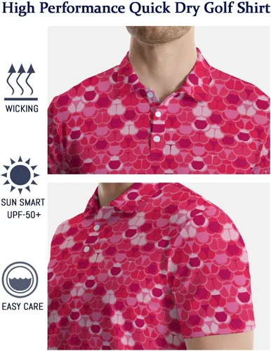 Vista 8 de Camisas polo divertidas para hombre de los años 80, camisas de golf de secado rápido que absorben la humedad, divertidas camisas polo de golf