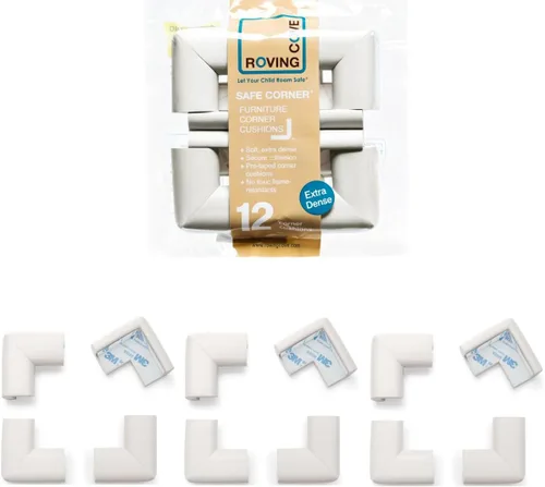 Vista 8 de Roving Cove HeftyFit - Protector de esquina para bebé (4 esquinas grandes), protectores de goma suave de espuma de goma para muebles, adhesivo 3M